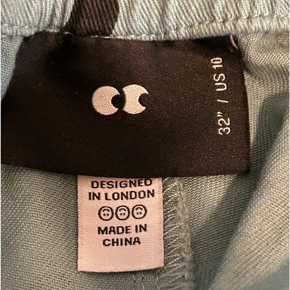 Lazy Oaf Happy Sad Barrel Leg Colorblock Green Cotton Trouser Pants-Size 10/32" - Picture 6 of 7